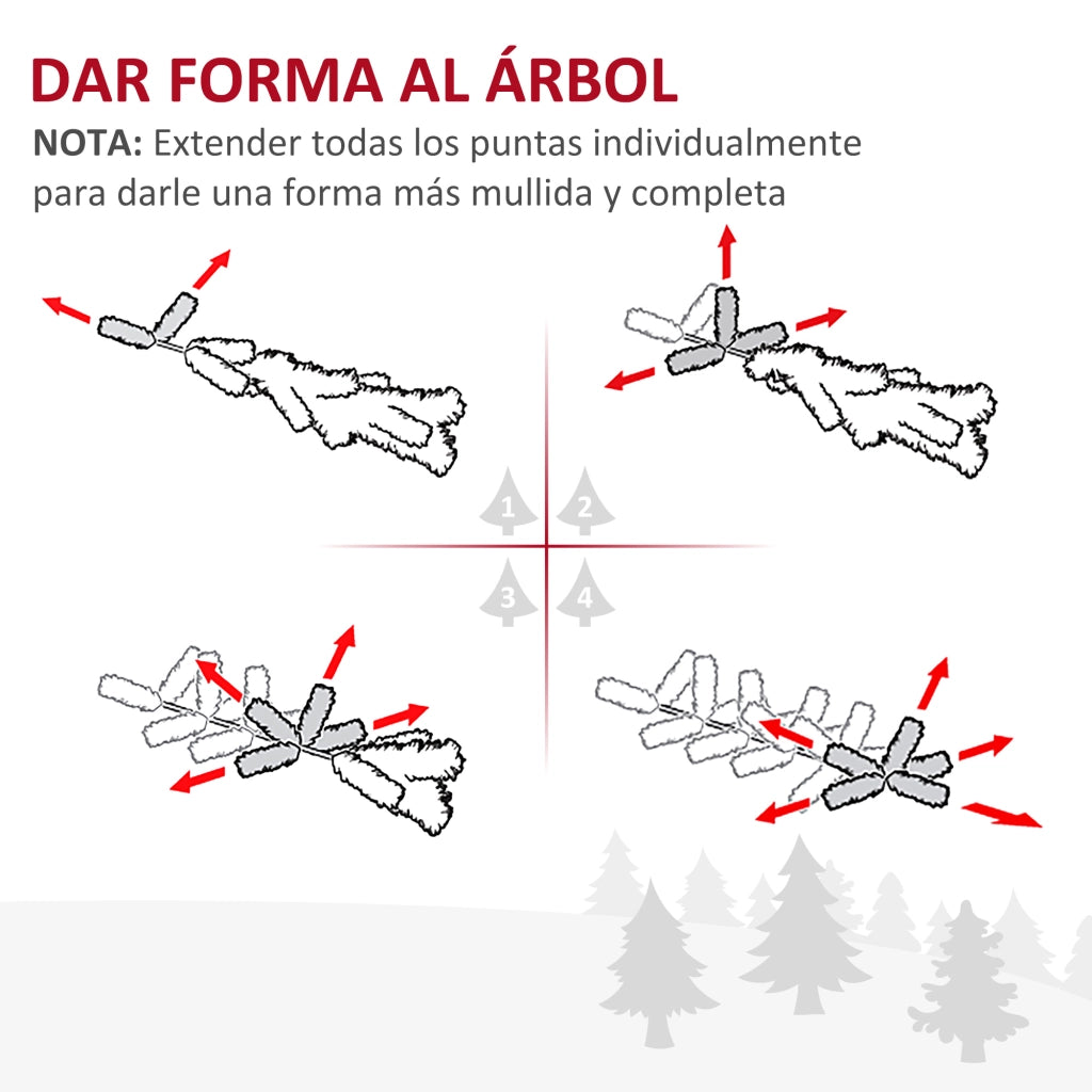 Albero di Natale Artificiale ¨C Minimal ¨C Bianco 180 cm 390 Rami Base Smontabile