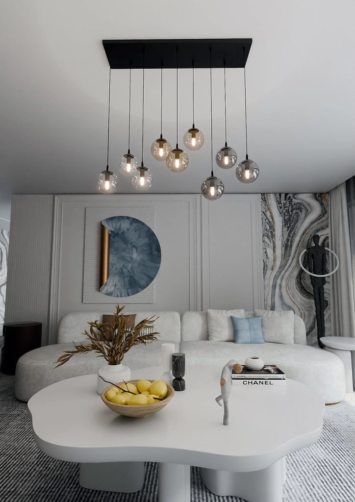 Lampadario Emibig Cosmo 9 luci E14 nero multicolor
