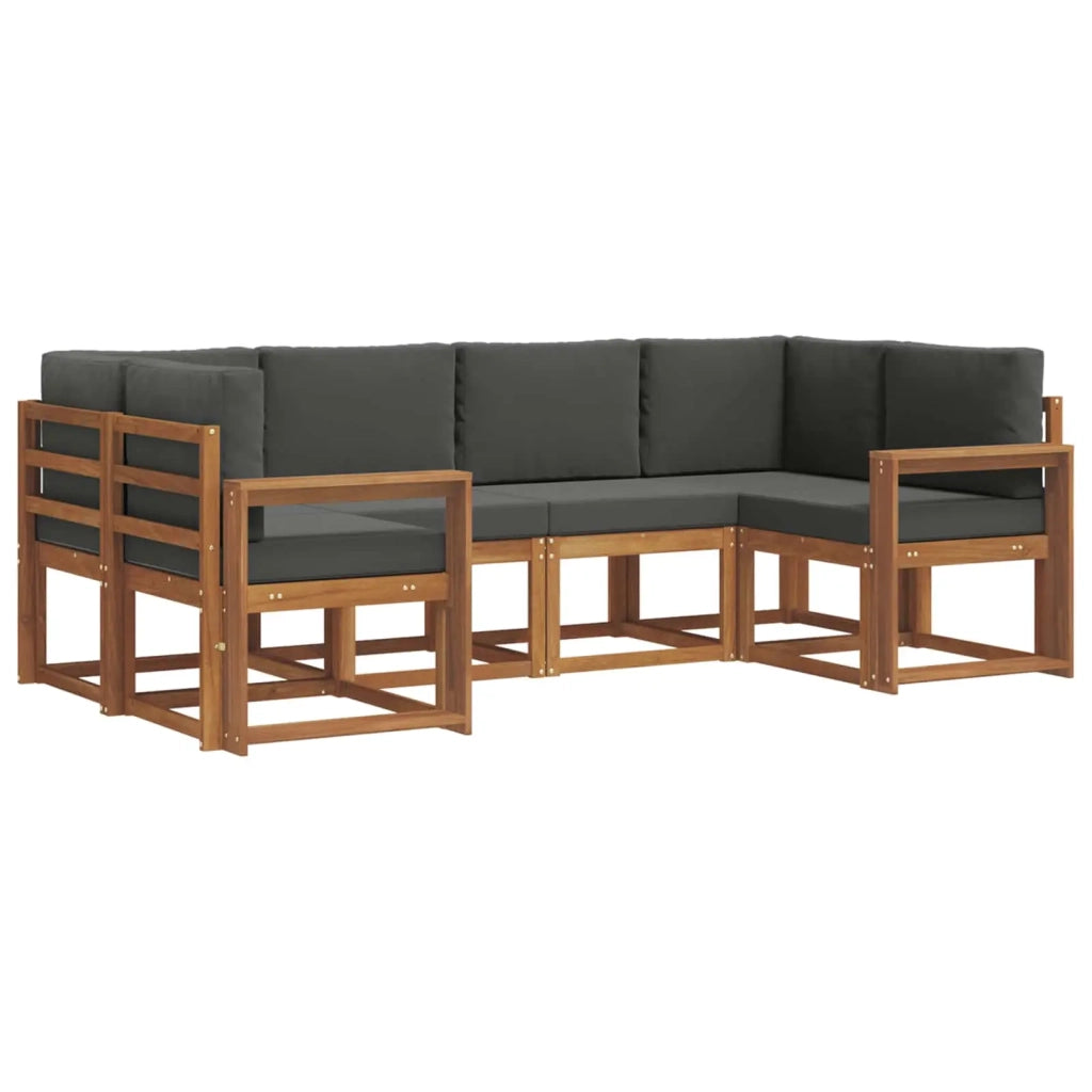 Set di divani da esterno con cuscino 6 pcs Naturale e Antracite 3366890