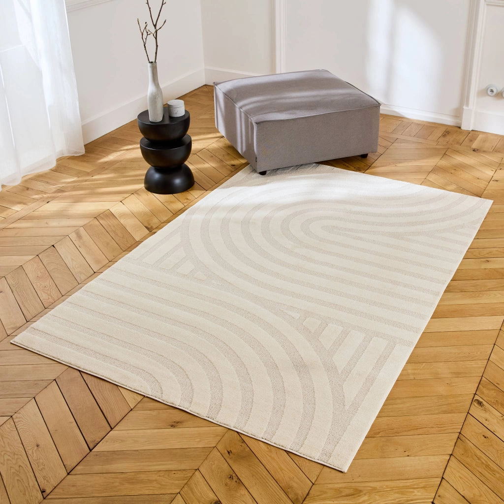 Tappeto interno con archi color crema