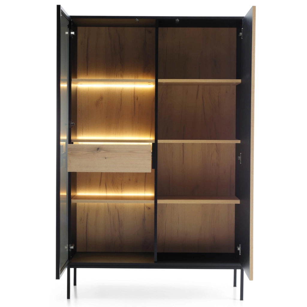 Komodee Set mobili soggiorno Laval Nero/Rovere 257x126x39 cm