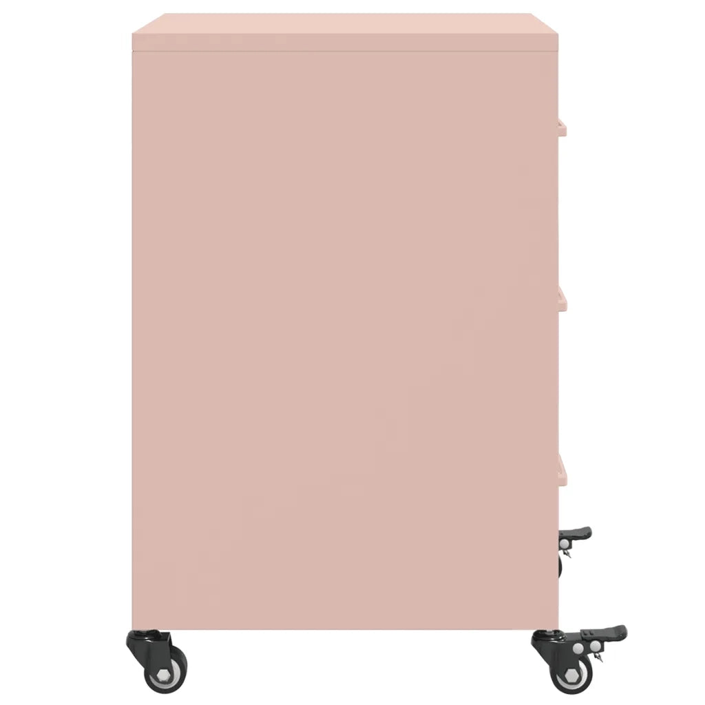 Comodino | Armadio da Notte | Mobiletto da notte Rosa 36x39x59 cm in Acciaio