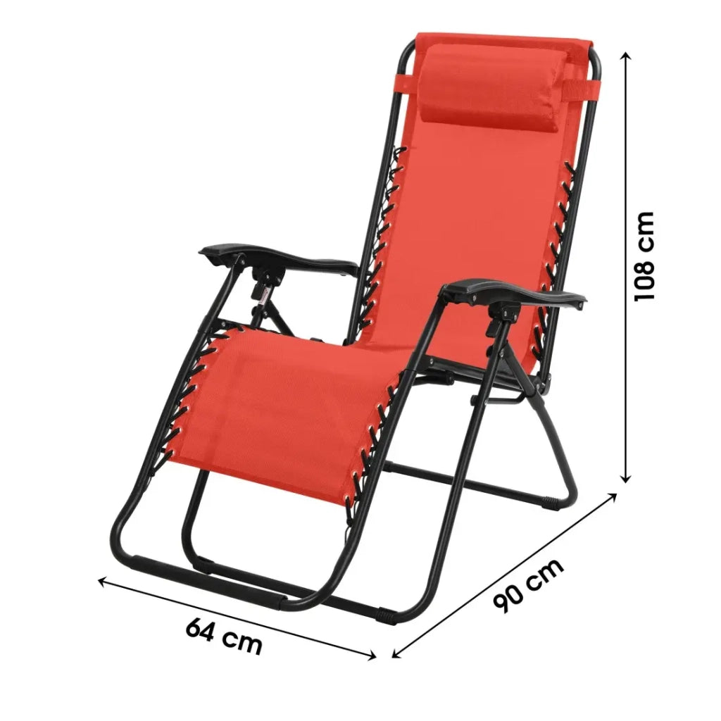 Poltrona relax da esterno colore rosso 90x108x64 cm