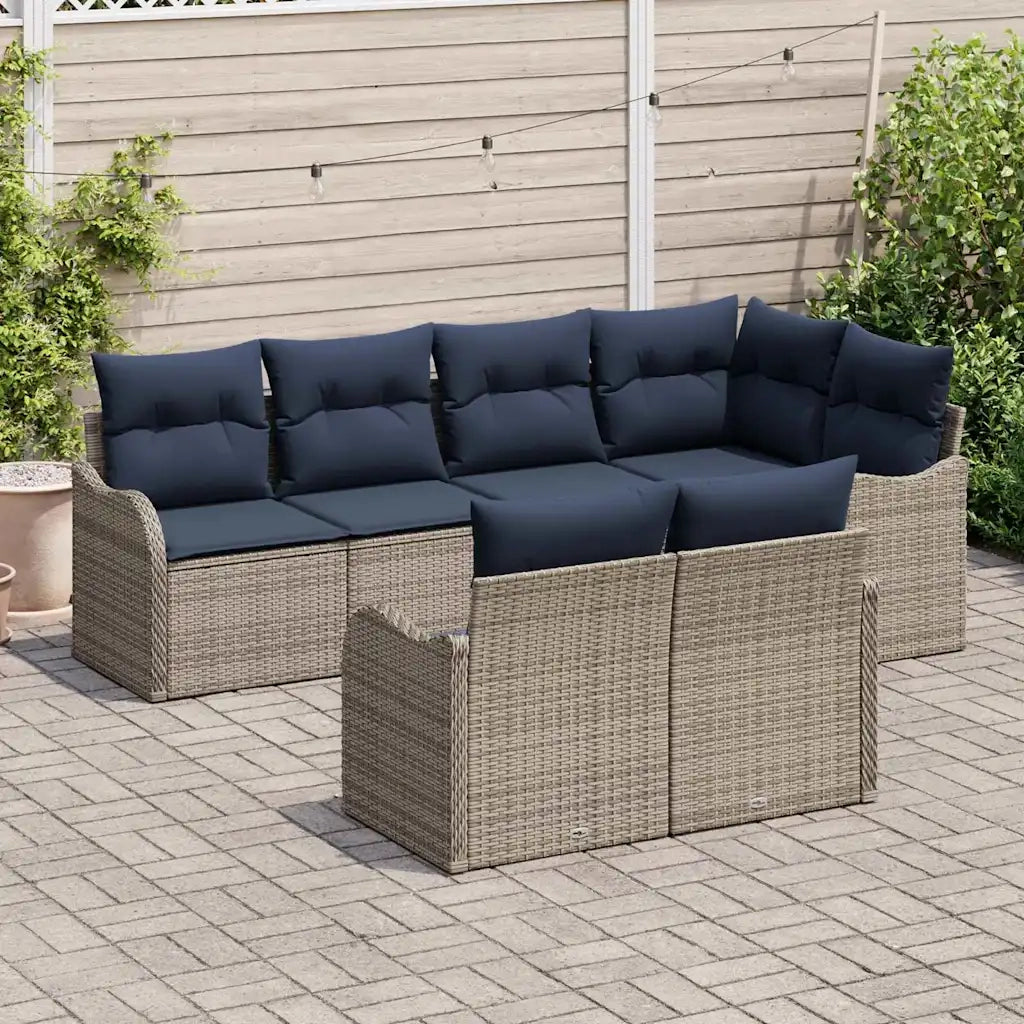 Set Divano da Giardino Grigio polyrattan 3345745