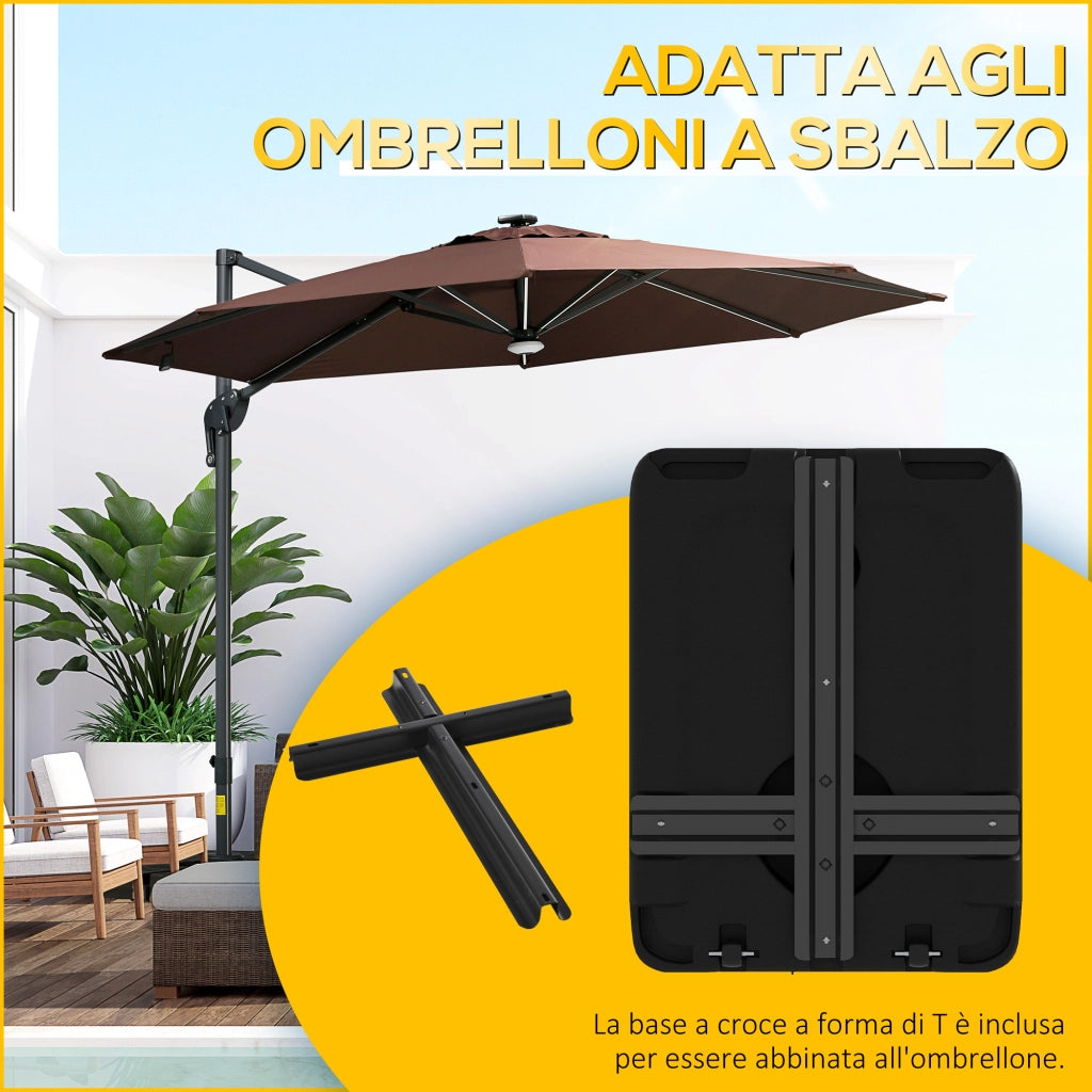 Base per Ombrellone Giardino ¨C zephmum ¨C Nero, HDPE, 80x60 cm