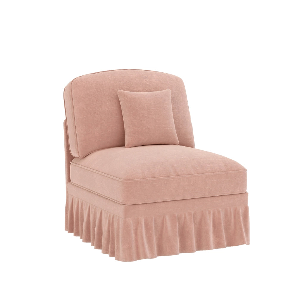 Divano 1 Posto senza Braccioli con Cuscino ¨C Xylo ¨C Rosa, Tessuto Chenille