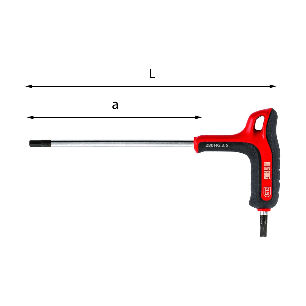 USAG CHIAVE MASCHIO ESAGONALE CON IMPUGNATURA BIMATERIALE D.4mm U02801394