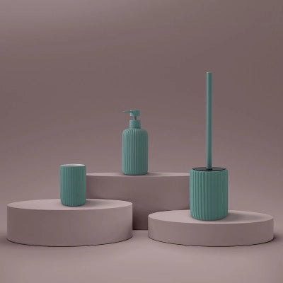 Portaspazzolini bagno da appoggio verde in ceramica soft touch Spring