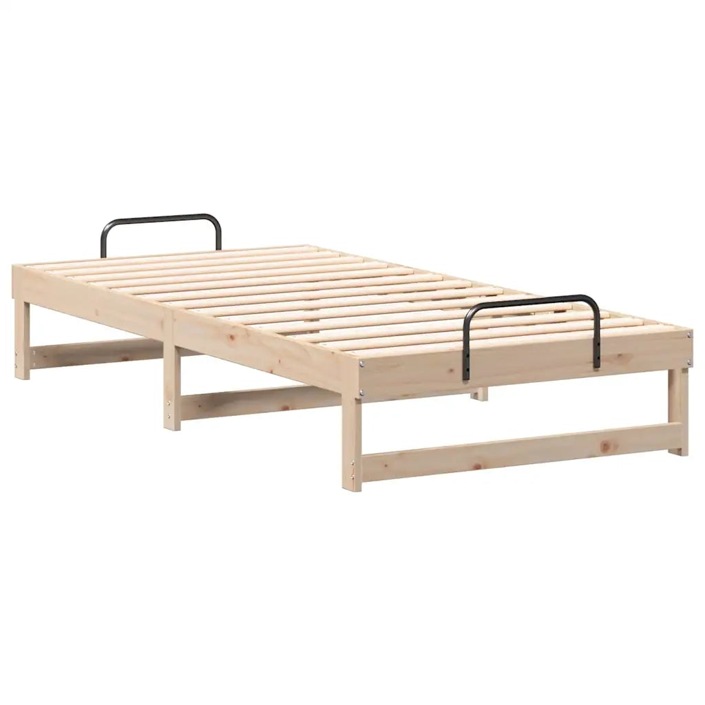 Struttura del letto Marrone 75 x 190 cm Pino massello 873154