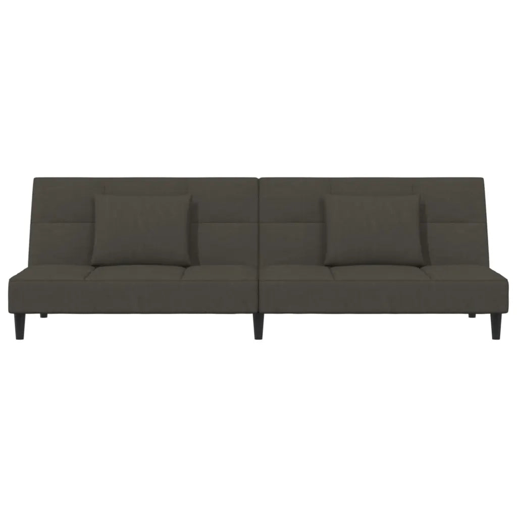 Divano letto | Sof¨¤ letto | Letto singolo a 2 Posti con 2 Cuscini Grigio Scuro in Velluto