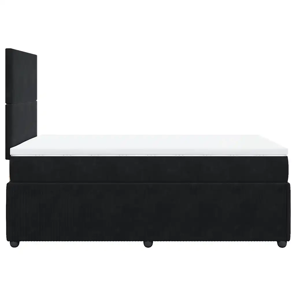 Giroletto a Molle con Materasso Nero 120x190 cm in Velluto 3294582