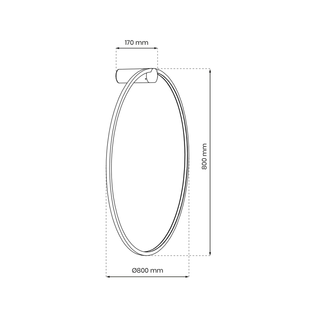 Applique bagno LED ad anello Ø80 nero 46W Milagro Saturno