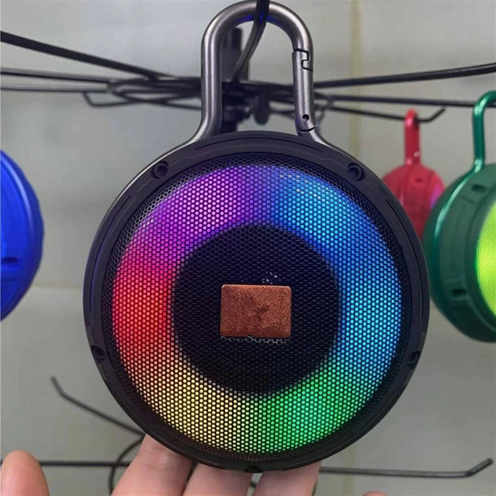 Trade Shop - Cassa Speacker Portatile Bluetooth Luce Led Multicolor Con Gancio Per Appenderla -