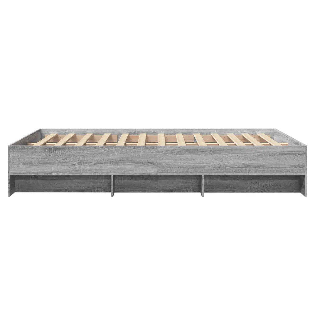 Letto matrimoniale | Letto per adulti | Giroletto Grigio Sonoma 120x200 cm in Legno Multistrato