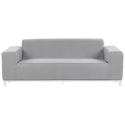 Divano da giardino in tessuto grigio e gambe in alluminio bianco mobili da esterno per interni resistente alle intemperie