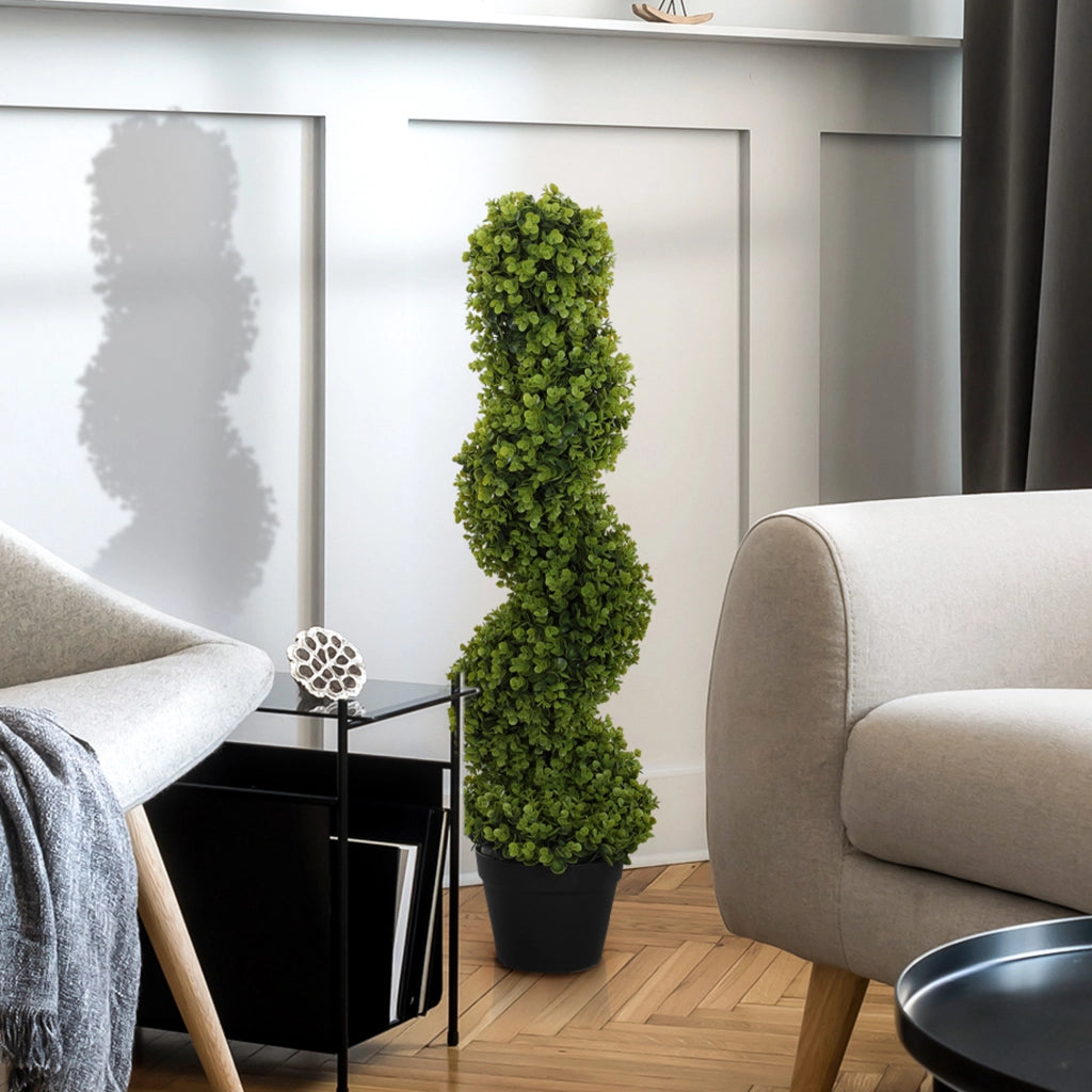 Pianta Finta Eucalipto Spirale con Vaso ¨C Minimal ¨C Verde Altezza 90 cm
