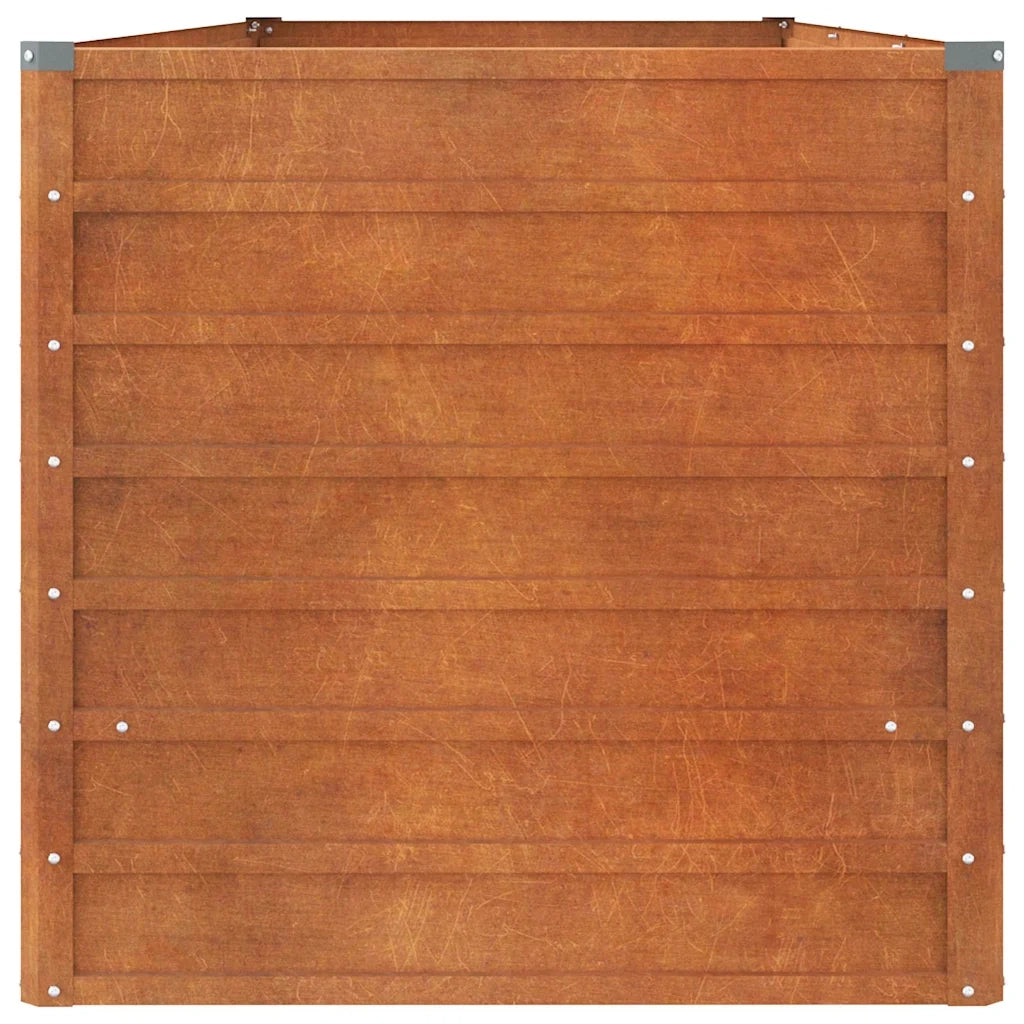 Letto Rialzato da Giardino Ruggine 240x80x77 cm Acciaio Corten