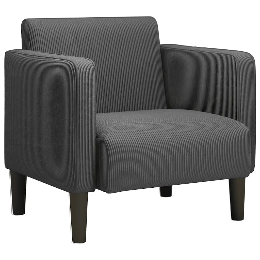 Divano Sedia con Braccioli-Poltrona-Sofa Relax Grigio Scuro 54 cm Tessuto a Coste