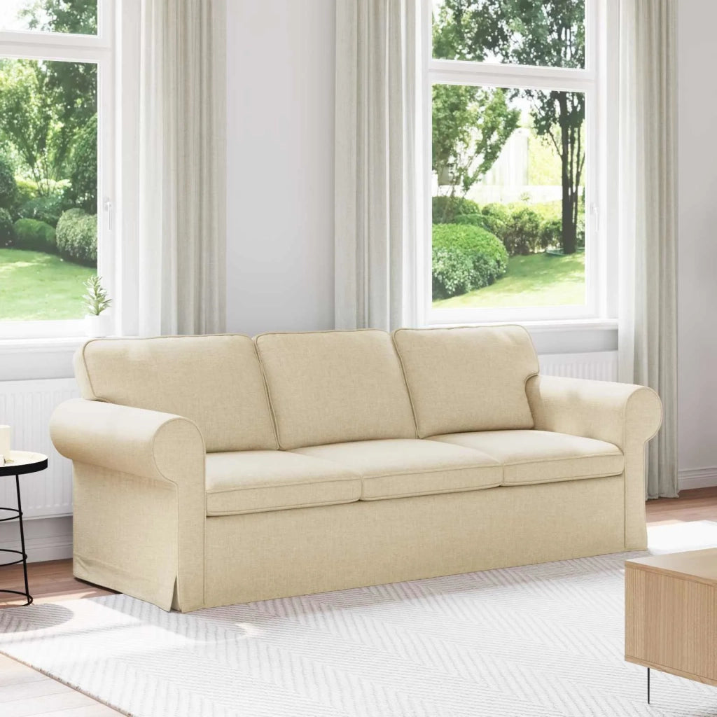 Divano Crema 215 x 82 x 80 cm Tessuto 42024318