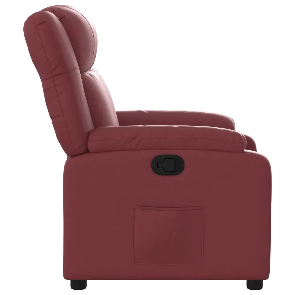 Poltrona Reclinabile Rosso Vino in Similpelle 373526