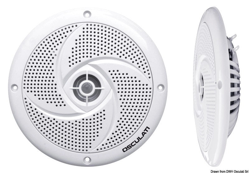 Altoparlanti stereo ultra piatte 5,25" doppio cono colore bianco mm 162.5 pot. w. 2x40