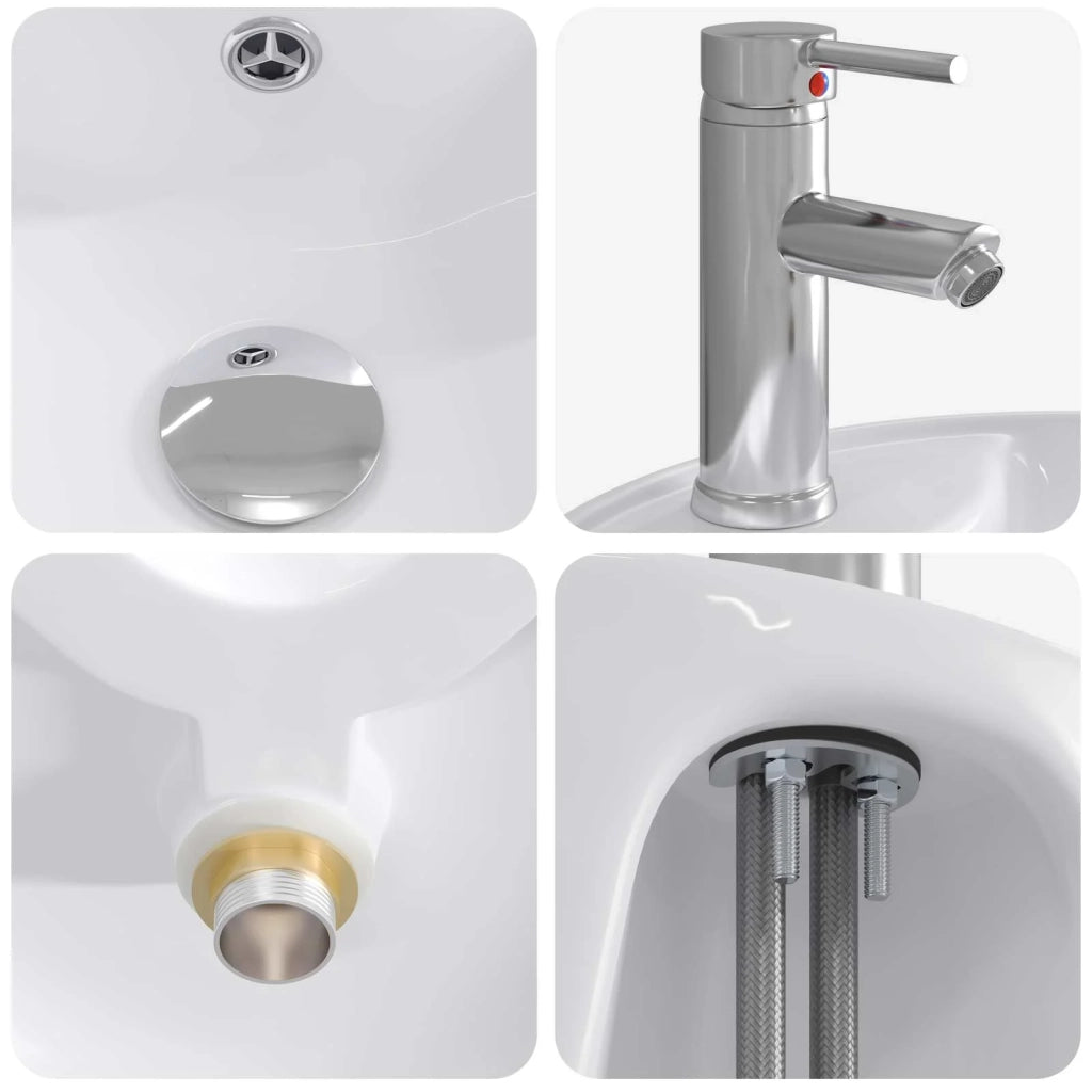 Set di mobili per il bagno 5 pcs Sonoma grigio 3406916