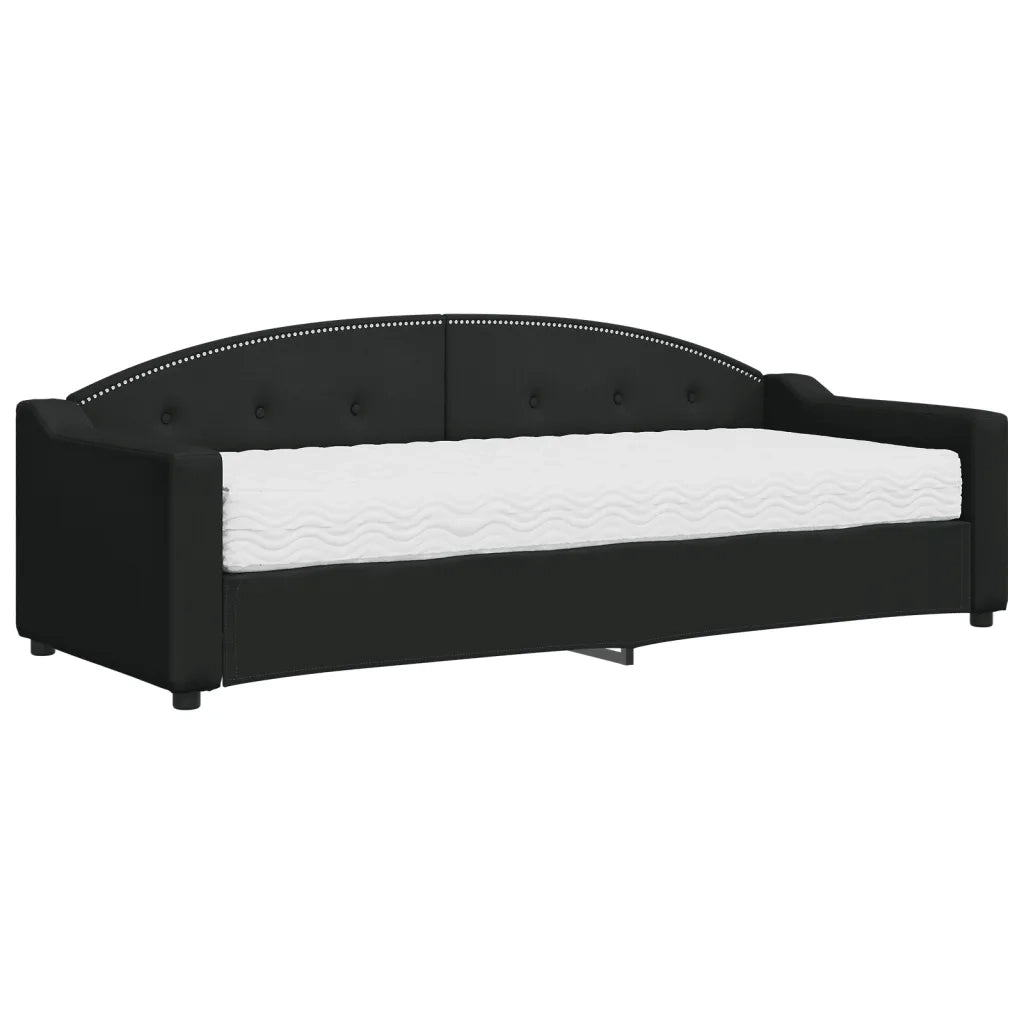 Divano letto | Sof¨¤ letto | Letto singolo con Materasso Nero 80x200 cm in Tessuto