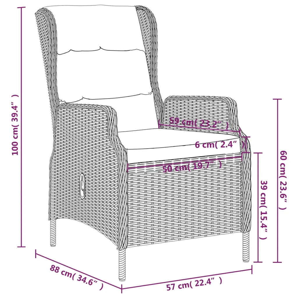 Set da Pranzo da Giardino 3 pz Grigio Chiaro 3099643