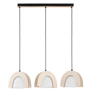 Lampada a sospensione scandi legno nero 3xE27 Ferio Alfa