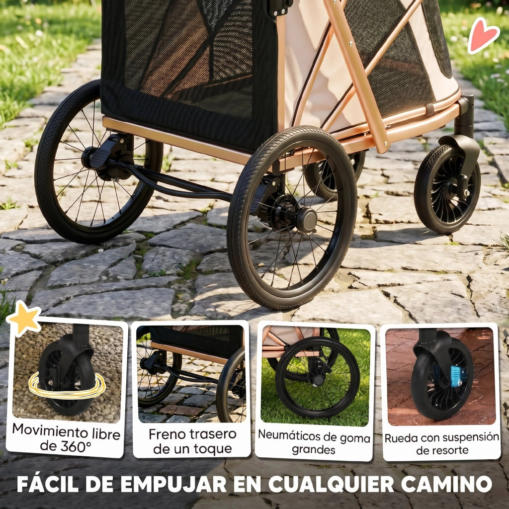 Carrello Pieghevole per Cani ¨C Minimal ¨C Marrone Chiaro 20 kg