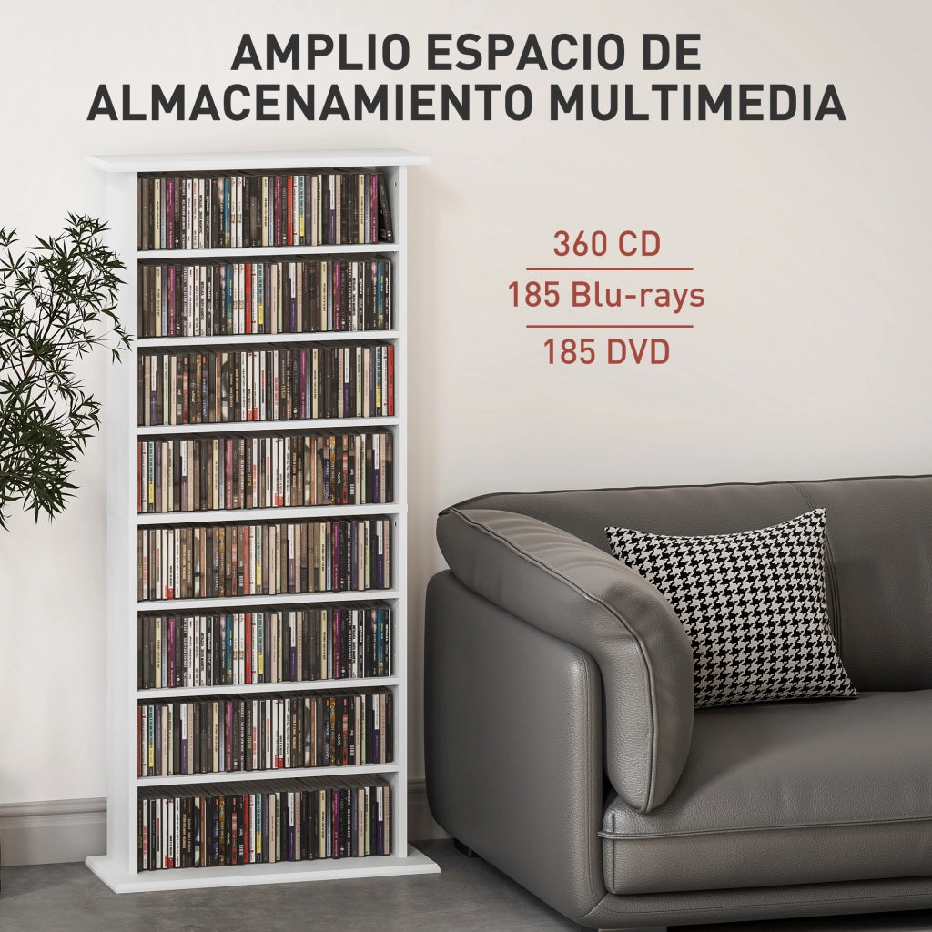Libreria per CD e DVD ¨C Minimal ¨C Bianco 58x24x126,3 cm