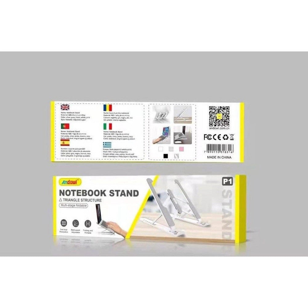 Trade Shop - Supporto Stand Pieghevole In Plastica Antiscivolo Per Laptop Notebook Tablet P1 -