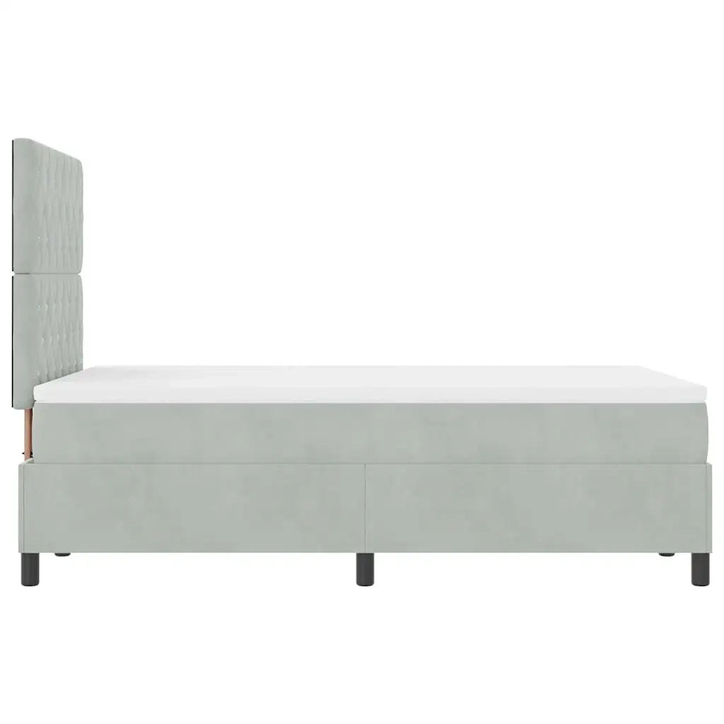 Letto a molle con materasso Grigio chiaro 120 x 200 cm Velluto 3339758