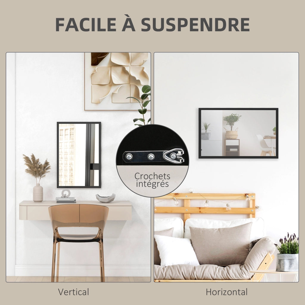 Specchio da Parete 50x70 cm ¨C Minimal ¨C Legno Nero