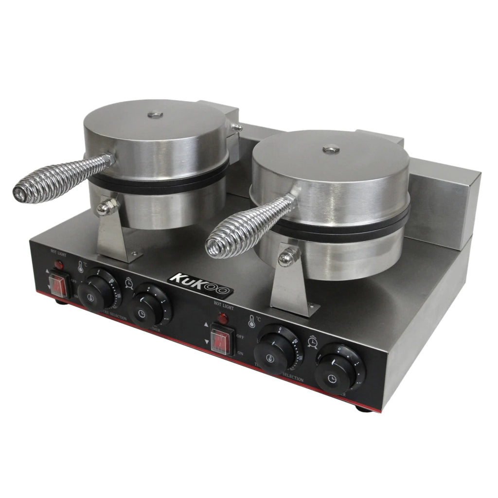 Piastra Doppia per Waffle e Cialde Belga Professionale Antiaderente 220V 1000W