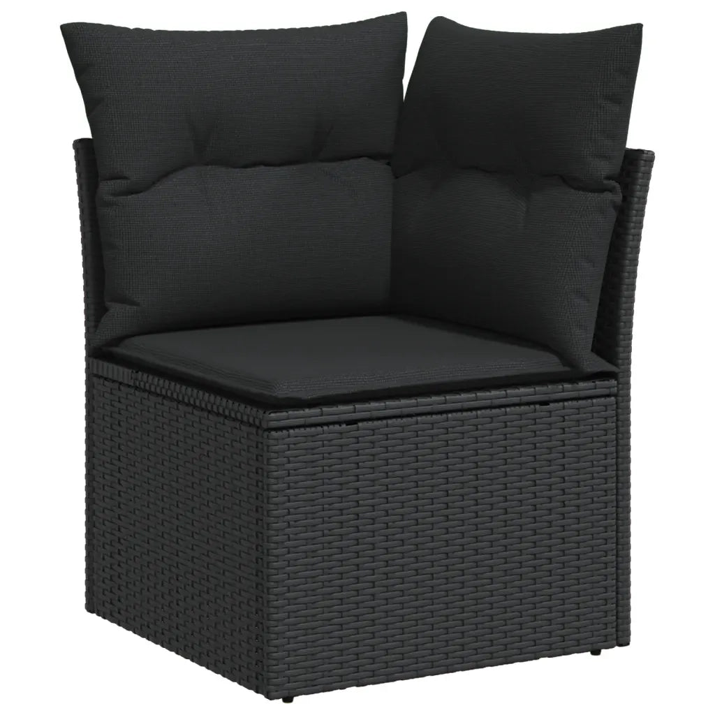 Set Divani da Giardino 14pz con Cuscini in Polyrattan Nero 3226461