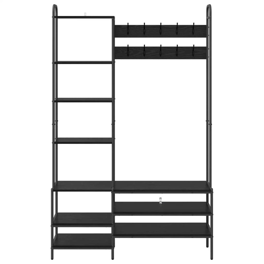 Appendiabiti con panca per scarpe Rovere Nero 8012038