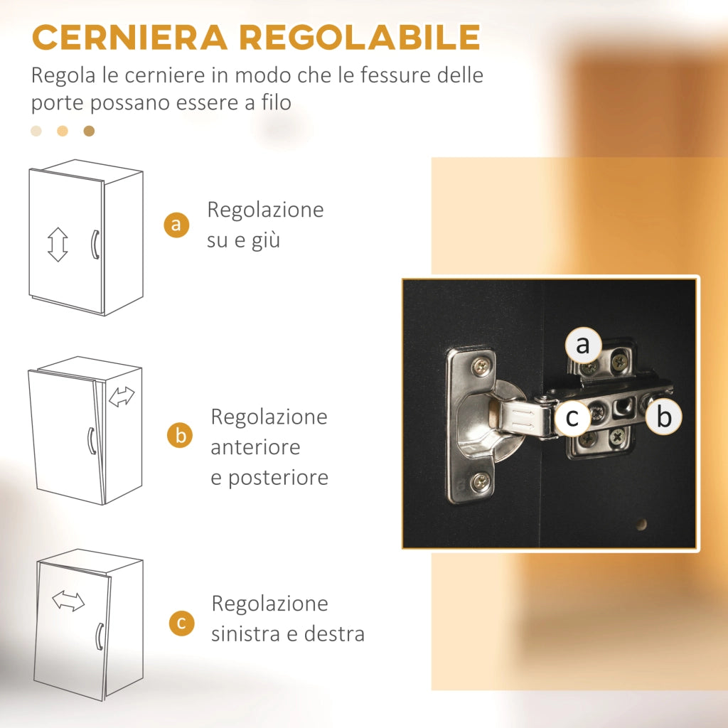 Credenza ¨C Minimal ¨C Legno con ripiani regolabili e ante, nero
