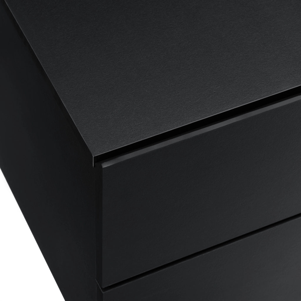 Comodino da Parete Ampfing con 2 Cassetti 40x29x30 cm Nero [en.casa]