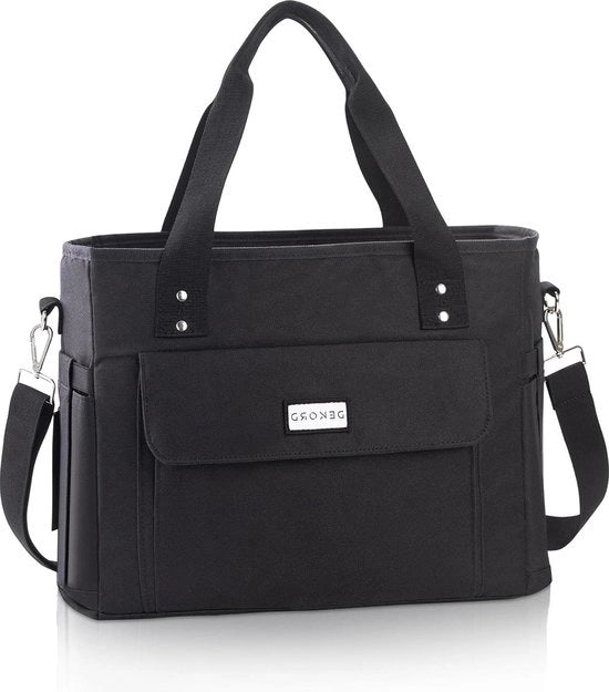 Lunchbox in legno per adulti con forchetta e cucchiaio nero