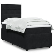 Giroletto a Molle con Materasso Nero 100x200 cm in Velluto
