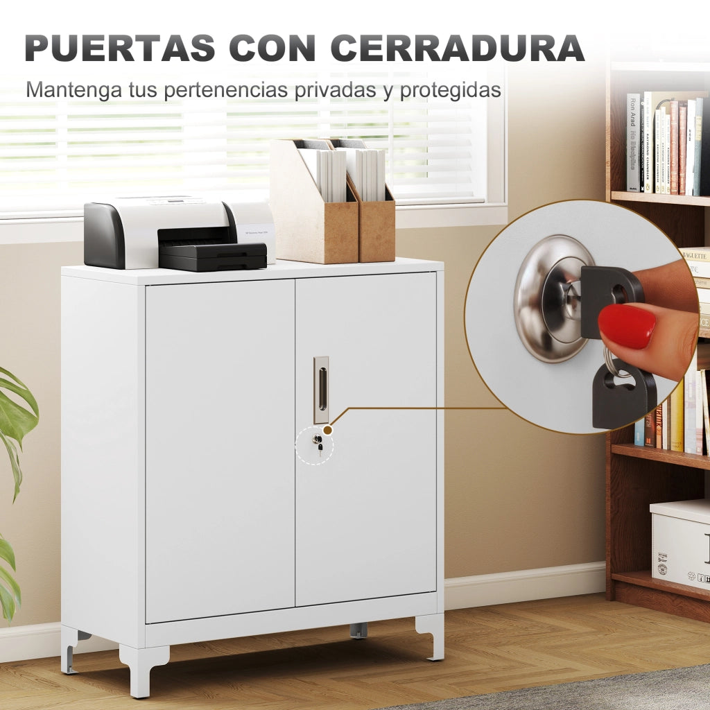 Armadio Metallo 2 Ante con Serratura ¨C Xylo ¨C Bianco 80x35x91cm