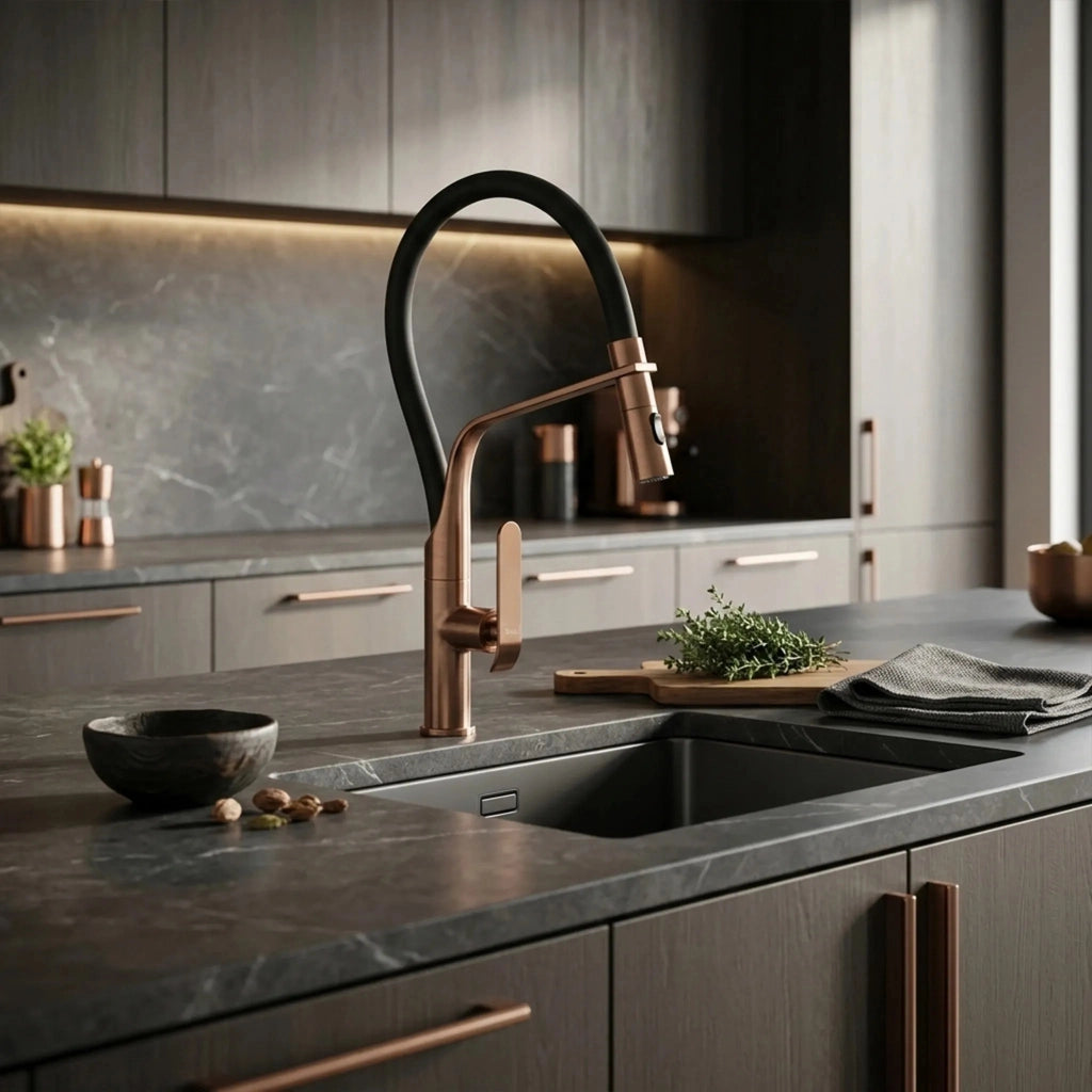 Rubinetto Da Cucina Rea Castor Copper Brush