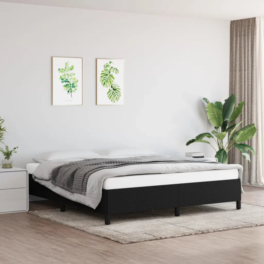 Giroletto senza Materasso Nero 160x200 cm in Tessuto 347076