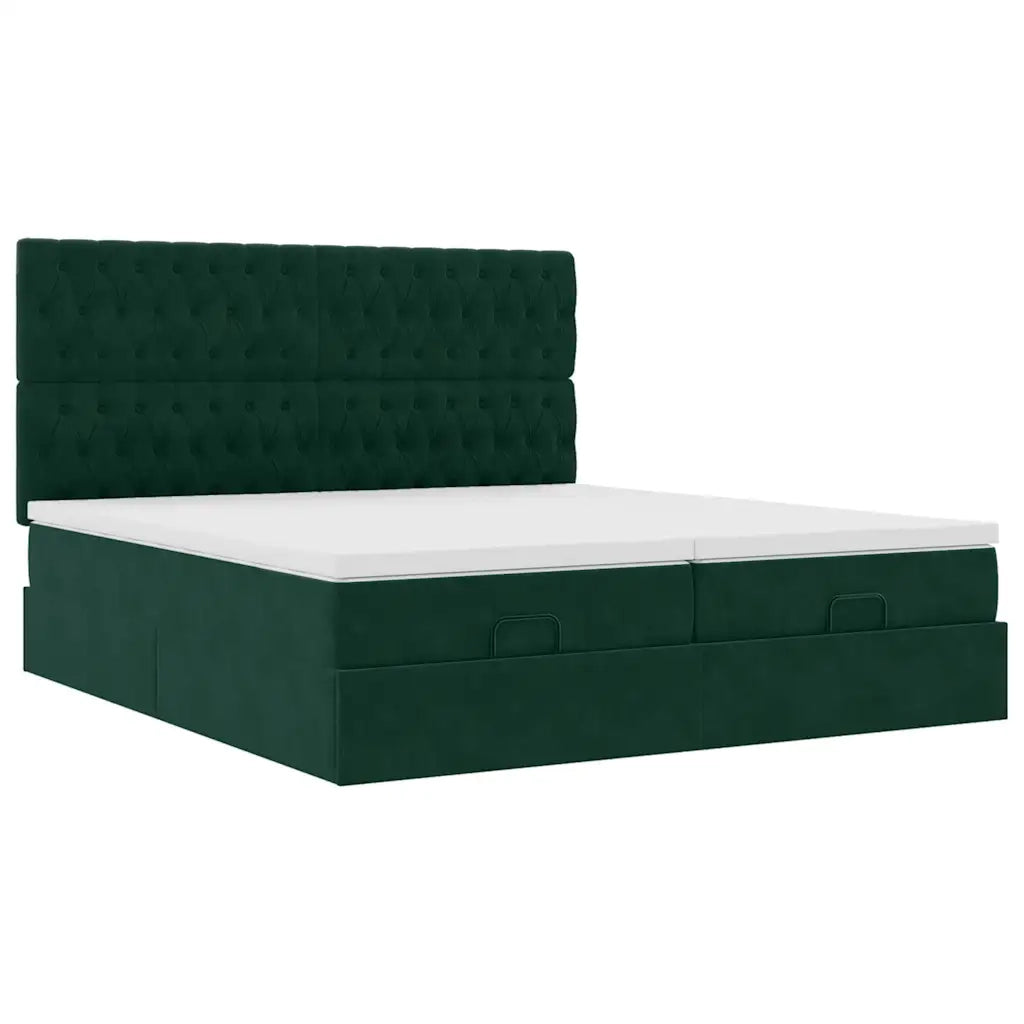 Struttura Letto Pouf con Materassi 180x200 cm Velluto 3314642