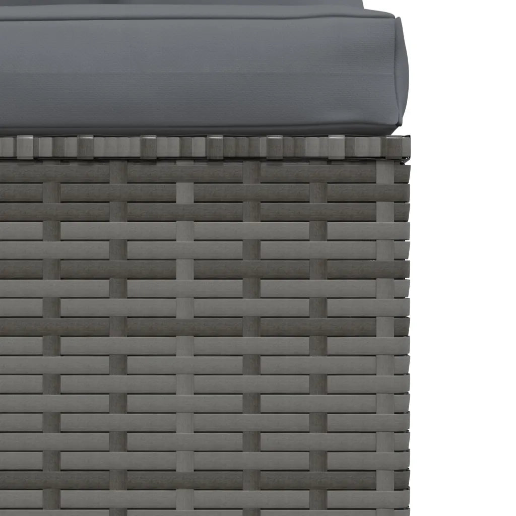 Divano a 3 Posti con Cuscini in Polyrattan Grigio 317517
