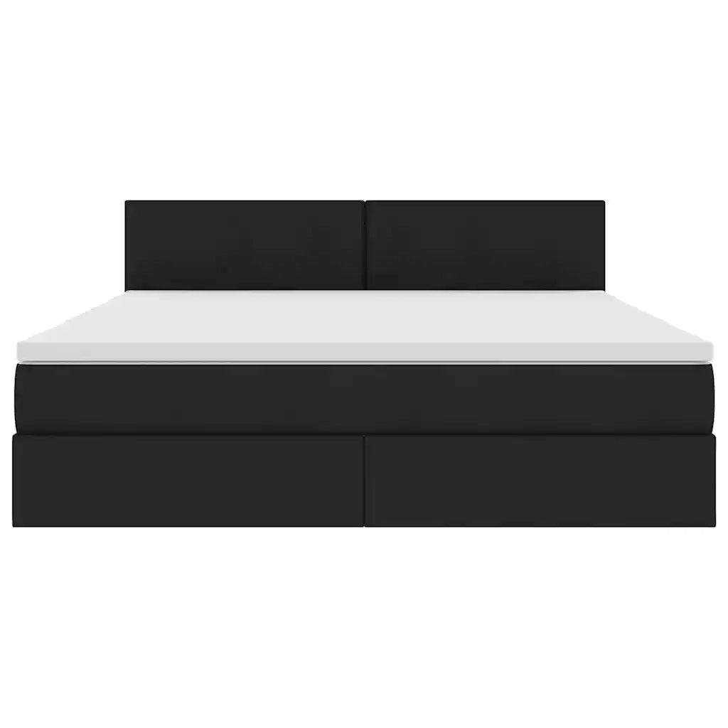 Letto con contenitore e materasso Nero 180 x 200 cm