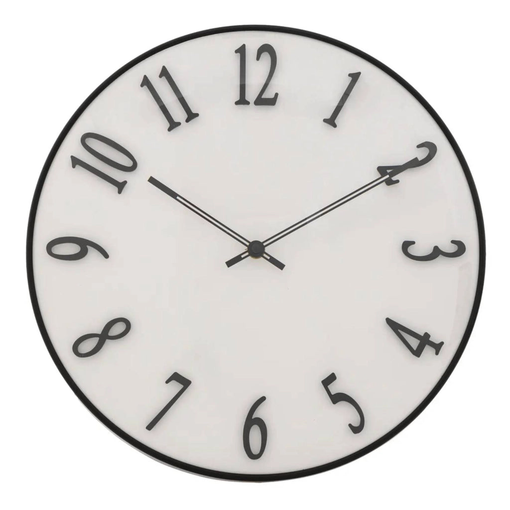 Orologio da Parete "Edgar" Bianco con Rilievo ‚Äì √ò 35 cm