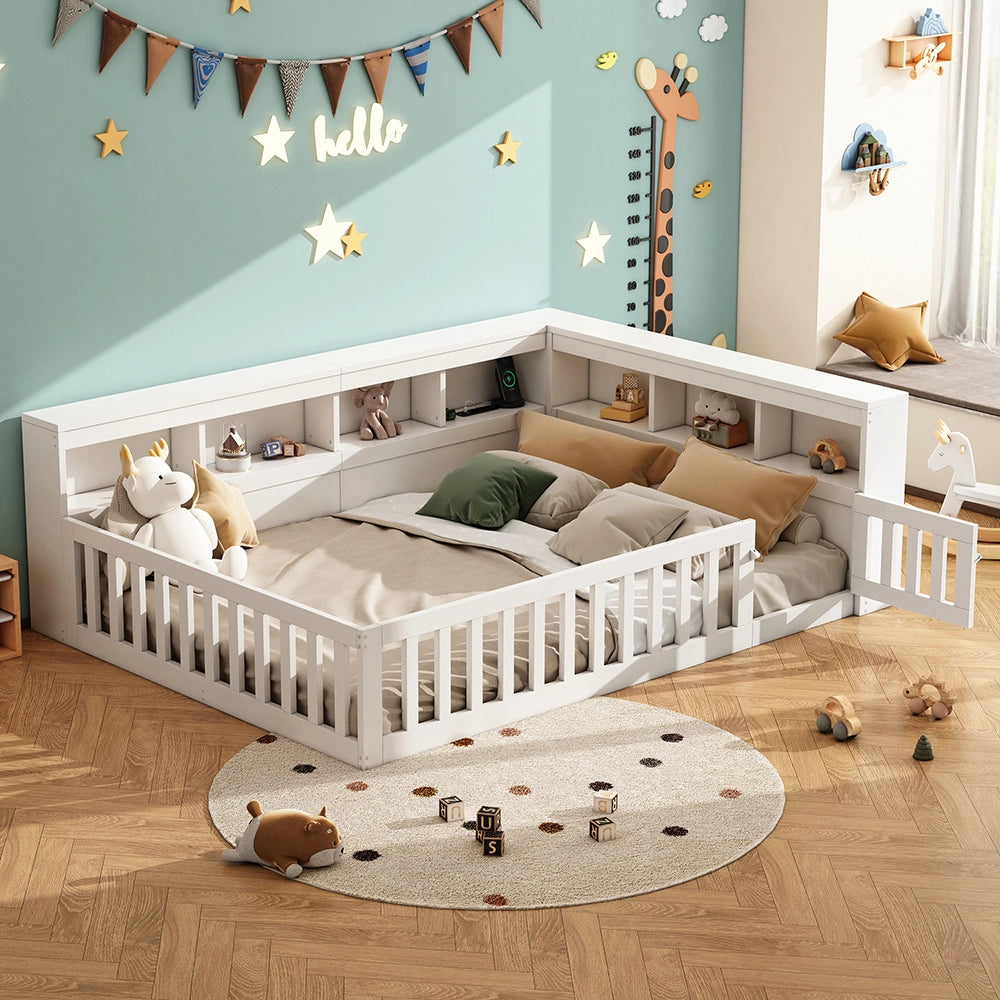 Daybed - Xylo - 140x190 cm USB balaustra bianco