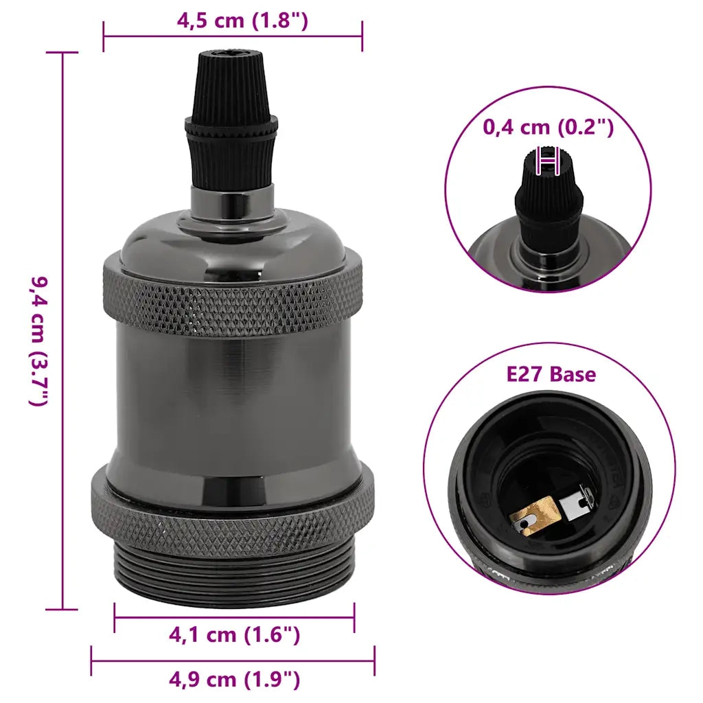 Portalampade 2 pz Nero Lucido E27 CFW1333310